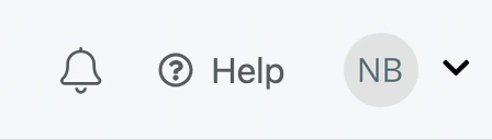 Top toolbar in your SignalWire Space with a notification icon, a link to 'Help', and a profile icon.